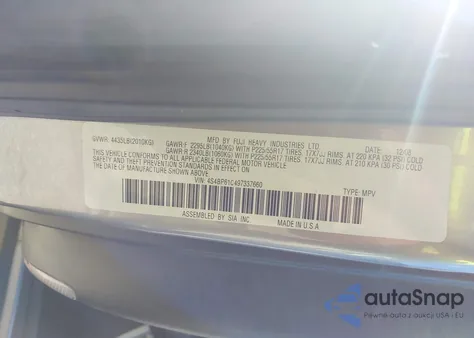 2009 Subaru Outback 2.5I z USA, uszkodzony, nr VIN 4S4BP61C497337660